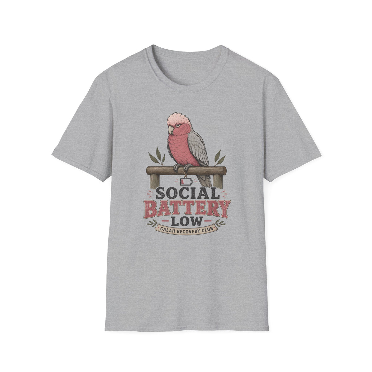 Social Battery Low Galah T-shirt